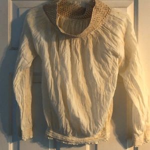 Cream Long-Sleeved Blouse